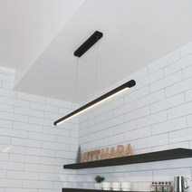 [빛나라닷컴] LED 리오브 슬림 바 펜던트 조명, 블랙 (600mm/6500K 주광색)
