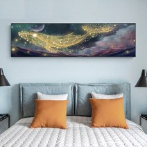 대형 보석십자수 금빛고래, 100x35CM