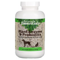 Animal Essentials 식물 효소 프로바이오틱스 반려견 반려묘 10.6 oz (300 g)