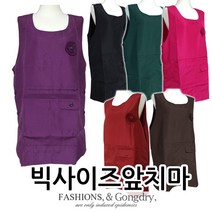 코사지 빅사이즈 꽃무지앞치마/원피스형/88사이즈이상, 1개, 브라운