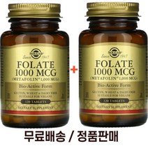 솔가 활성형 메타폴린 폴리스 임산부 엽산 1000 mcg 120 타블릿 2팩 세트