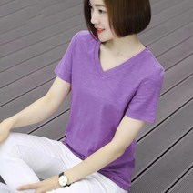 ajite 브이넥 반팔 티셔츠 면티 빅사이즈 90kg 1+1상품