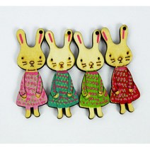 이쁜 토끼인형 - 목각 20개)(사이즈 2-5.5cm ) DIY 만들기 재료 화훼 포장 장식 소품 화분 꾸미기