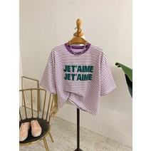 허니제이 / 랑켄 단가라 레터링 세미크롭 반팔 티셔츠(4color)
