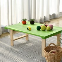 리빙스토리 원목 접이식 티테이블 중형 75 x 45 x 28cm, 그린