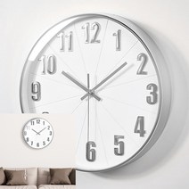 원형 벽시계 실버 투명벽시계 벽걸이전자시계 무소음벽시계 전자벽시계 레트로벽시계무소음거실 벽걸이디지털