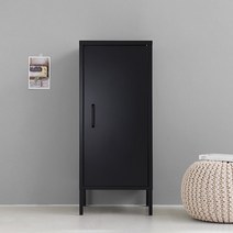 마켓비 MKB 캐비넷 모던세로중 1문 수납장 4251015, 블랙