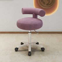 미용의자 고급 네일샵 높이조절 등받이 램벨뱃 의자, 7. 램벨뱃라이트퍼플-사일러트휠