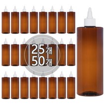 [25개묶음판매] 일체형 뾰족캡 용기 120ml 150ml 200ml 250ml 300ml 500ml 고깔캡 오일병, 500ml 각갈색용기, 검정캡, 25개