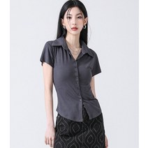 [어반드레스] Sopy Collar Short-Sleeve CHARCOAL