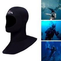 스쿠버모자 다이빙후드 잠수모자 서핑캡 3mm balaclava 네오프렌 복 서핑 balaclava Thermal balaclava 수영, 블랙 엘