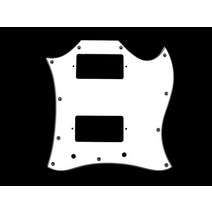 깁슨 SG용 풀페이스 픽가드 3플라이 화이트