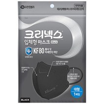 유한킴벌리 크리넥스 KF80 KF94 데일리 입체형 황사마스크 새부리형 소형 중형 대형, 60매, KF-80대형(블랙)