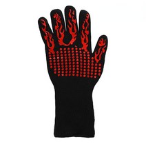 바베큐장갑 캠핑장갑BBQ Gloves High Temperature Resistance Oven Mitts 500 800 Degrees Fireproof Barbe, 06 1pcs red