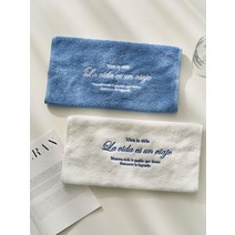 프렌치 블루 타이포 핸드타올