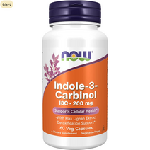 [해외] 나우푸드 인돌 3 카비놀 Indole-3-Carbinol 200mg 60캡슐 아마씨리그난 올스타일 미국직구, 1개, 60개