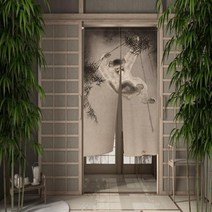 동물 문 커튼 중국어 잉어 호랑이 표범 새 파티션 화면 복도 입구 출입구 일본 방 장식, CTS00351+70x120cm