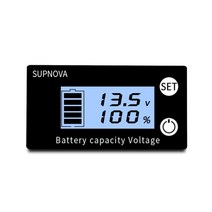 배터리 용량 표시기 납산 리튬 자동차 오토바이 전압계 12V 24V 48V, 푸른
