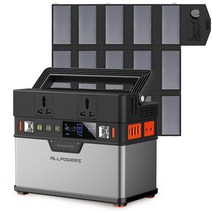 allpowers 휴대용 발전소 288wh 리튬 배터리 태양열 발전기 태양 전지 패널 100w 백업 공급 110v 220v ac 콘센트, 협력사, 태양열이 있는 eu 플러그
