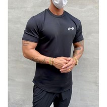 머슬핏 반팔 헬스 티셔츠 여름 뉴 짐 남성 의류 보디 빌딩 피트니스 루즈한 캐주얼 코튼 패션 근육
