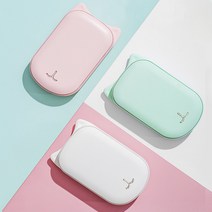 충전식 손난로 고양이 핫팩 보조배터리 휴대용, 그린