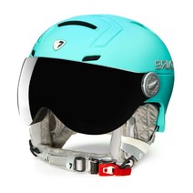 BRIKO 스노우 롱 보드 스키 헬멧 고글 싱글 더블 스포츠, 블루_M / L