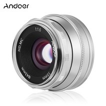 Andoer 35mm f1.6 수동 초점 렌즈 대구경 다층 필름 코팅 미러리스 카메라 렌즈 소니 카메라용 e-마운트 렌즈, 검은 색, 매크로 43