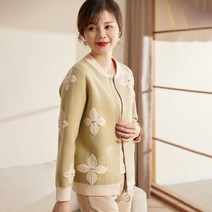 맘마롱 엄마옷꽃무늬 엘레강스 마담 집업 점퍼 아우터 40 50대 중년의류