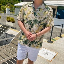 남자 여름옷 바캉스룩 하와이안셔츠 반팔셔츠 비치웨어 NB18965M