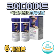 하루 2알 녹차 카테킨 다이어트 코어 다이어트 녹차 추출물 카테킨 300mg 체지방 감소 콜레스테롤 개선 항산화 도움 비타민 미네랄 엄마 아빠 직장인 회사원 다이어트, 6개월치, 500mg x 120정 (하루2정)