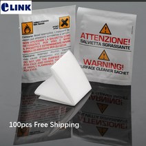 전자부품 전자기기 통신장비 100 가방 IPA 습식 청소 와이퍼 광섬유 클리너 99.7% 사전 습윤 알코올 와이프, 한개옵션0