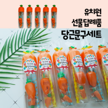 당근문구세트+OPP포장+미니리본+제작스티커 어린이집 유치원 생일선물 답례품, 당근문구세트(답례-1)