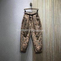 라오농 추동 밴딩 슬랙스 빅 사이즈 배기 캐주얼 호피 일자 데님 바지녀KIDFllkfd656598
