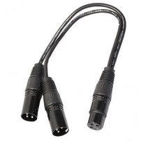 3-4팩 3 핀 XLR 오디오 케이블 암-2 수 Y 스플리터 어댑터 1피트 블랙, 4개, 합금, 검은 색