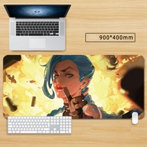 마우스 장패드 리그 오브 레전드 롤 징크스 큐티 캐릭터 게임 대형 마우스패드 게이밍 패드 피시 게임 굿즈, 80*30cm, 색상-12