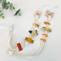 그리다 아기 우드 헤어핀 홀더 스트랩 아기방꾸미기 머리핀정리대 아이방소품, 3.세트(목마+토끼)