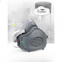 방독면 방진 산업용 방독 마스크 보안면 보호마스크, 화이트 실리카겔 업그레이드(활성탄 필터 면 2