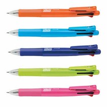 제브라 클립온 멀티펜F 볼펜4색(흑 청 적 녹)0.7+샤프0.5 주황 B4SA1-POR, 단품