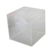 씨앤테크 아크릴상자 응모함 뽑기통 추첨박스 아크릴박스, 5T투명 정사각 200*200*200, 1개