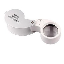 루페 휴대용 LED 돋보기 독서 미니 확대경 40X-25MM 루빼, 5개