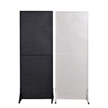 선반 타공판 보드 액세서리 랙 화장품 걸이 스틸 고리, P. 흰색두꺼워짐-너비100x높이180-브래킷포함