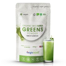 웨이트월드 바이오 슈퍼 그린스 파우더 200g-마카 밀싹 아마씨 새싹보리 아사이베리 클로렐라 과라나 말차 바오밥
