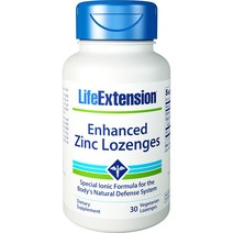 Life Extensions 인핸스드 징크 베지테리안 로젠지, 30개입, 1개