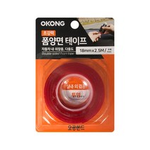 오공 초강력 폼양면테이프 투명 18mm x 2.5m, 3개