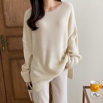 [비단소녀] 하디 데일리 루즈핏 여성용 보트넥 니트 티셔츠 (5color)