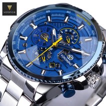 볼란체 오토매틱 남자 시계 메탈밴드 날짜 요일 월 표시 다기능 방수 손목시계