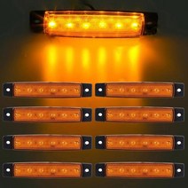 LED 자동차 사이드 마커 인디케이터 라이트 신호 경고 테일 라이트 지프 RZR 오프로드 픽업 트럭 오토바이, 01 4 pcs, 05 yellow