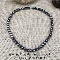 게르마목늄목걸이 미세전류 일본자석 운동선주 혈액순환 원적외선 자석 음이온 목걸이 6mm 체중 감소 자기 적철광 비즈 빈티지 라운드 블랙 비드 건강 관리 여성 남성을위한 초커, 없음