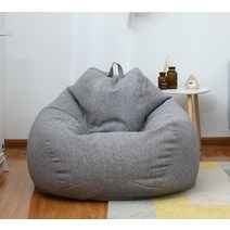 빈백쇼파 디자인빈백 코튼 싱글 레이지 소파 커버 편안한 빈백 침대 충전재 미포함 세탁 가능 거실 의, 11 다크 그레이_02 80x90cm