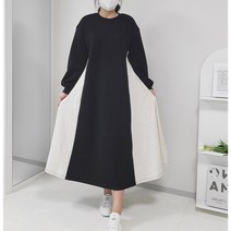 [벨롯] 빅사이즈 기모 캔들 에이라인 롱 원피스